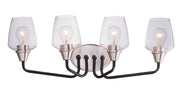 Goblet 26.25" 4 Light Bath Vanity in Black / Satin Nickel