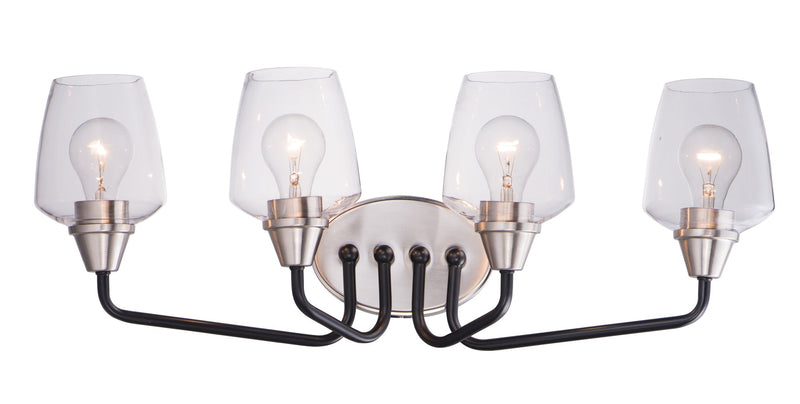 Goblet 26.25" 4 Light Bath Vanity in Black / Satin Nickel