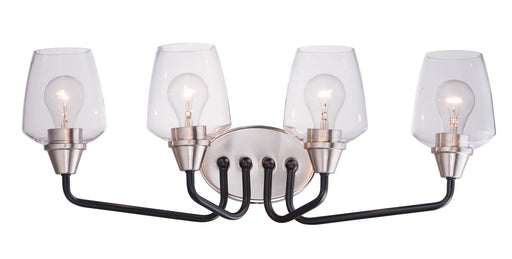 Goblet 26.25" 4 Light Bath Vanity in Black / Satin Nickel
