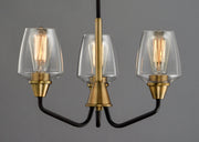 Goblet 3 Light Chandelier in Bronze / Antique Brass