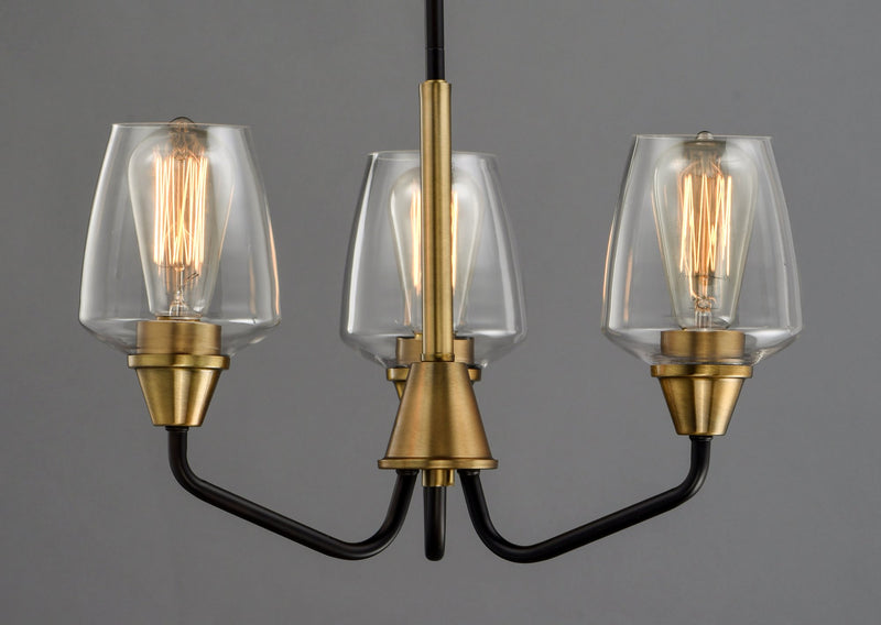 Goblet 3 Light Chandelier in Bronze / Antique Brass