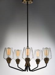 Goblet 5 Light Chandelier in Bronze / Antique Brass