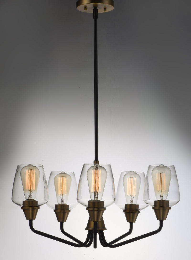 Goblet 5 Light Chandelier in Bronze / Antique Brass