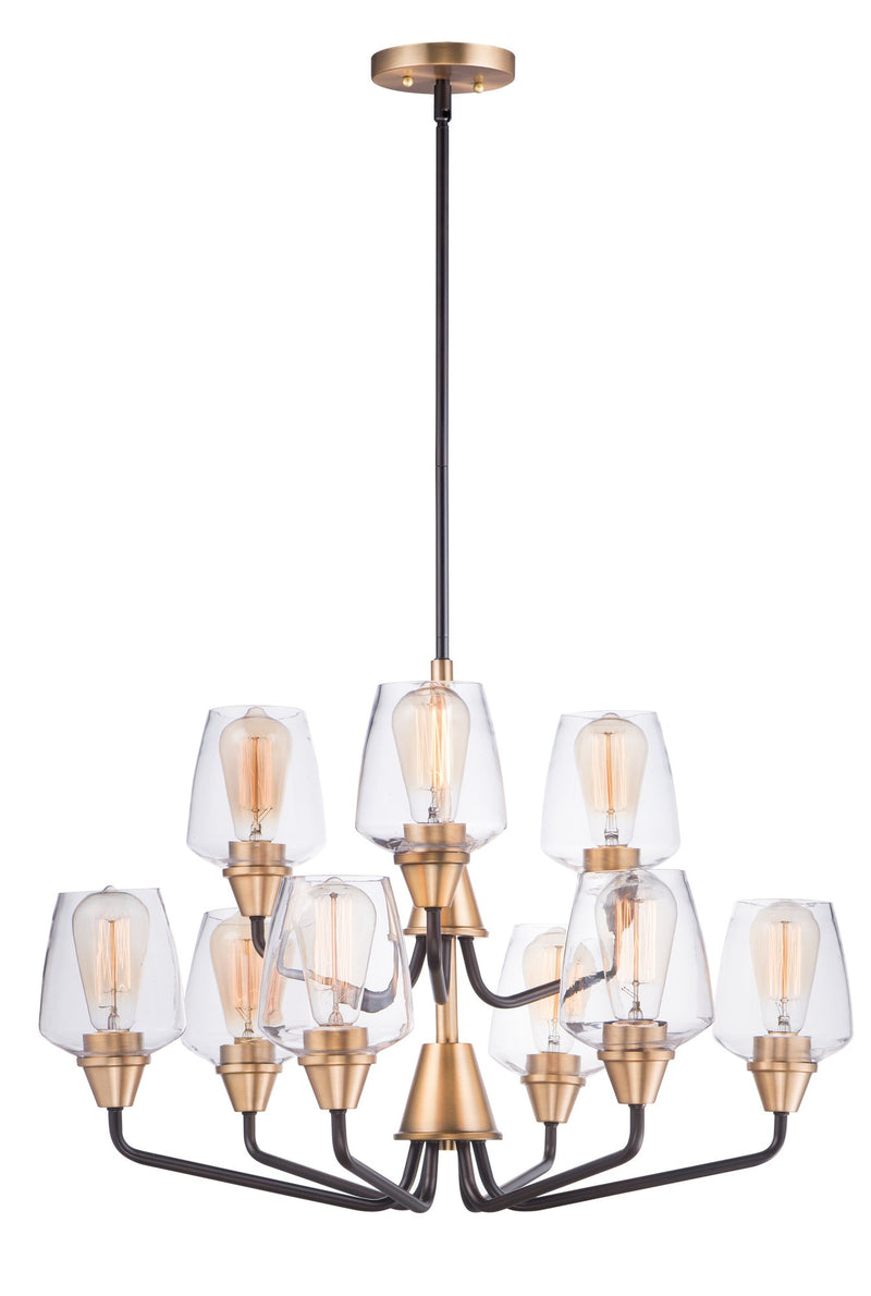 Goblet 9 Light Chandelier in Bronze / Antique Brass