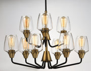 Goblet 9 Light Chandelier in Bronze / Antique Brass