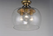 Goblet 3 Light Semi-Flush Mount in Bronze / Antique Brass