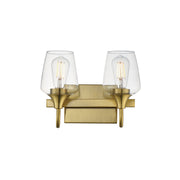 Goblet 2 Light Bath Vanity in Natural Aged Brass