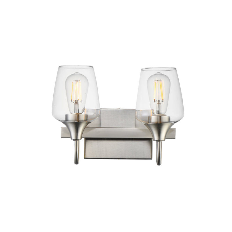 Goblet 2 Light Bath Vanity in Satin Nickel