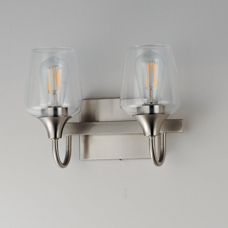 Goblet 2 Light Bath Vanity in Satin Nickel
