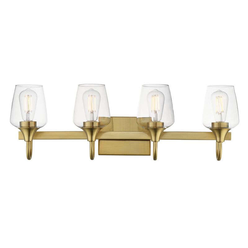 Goblet 28.25" 4 Light Bath Vanity in Natural Aged Brass