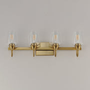 Goblet 28.25" 4 Light Bath Vanity in Natural Aged Brass