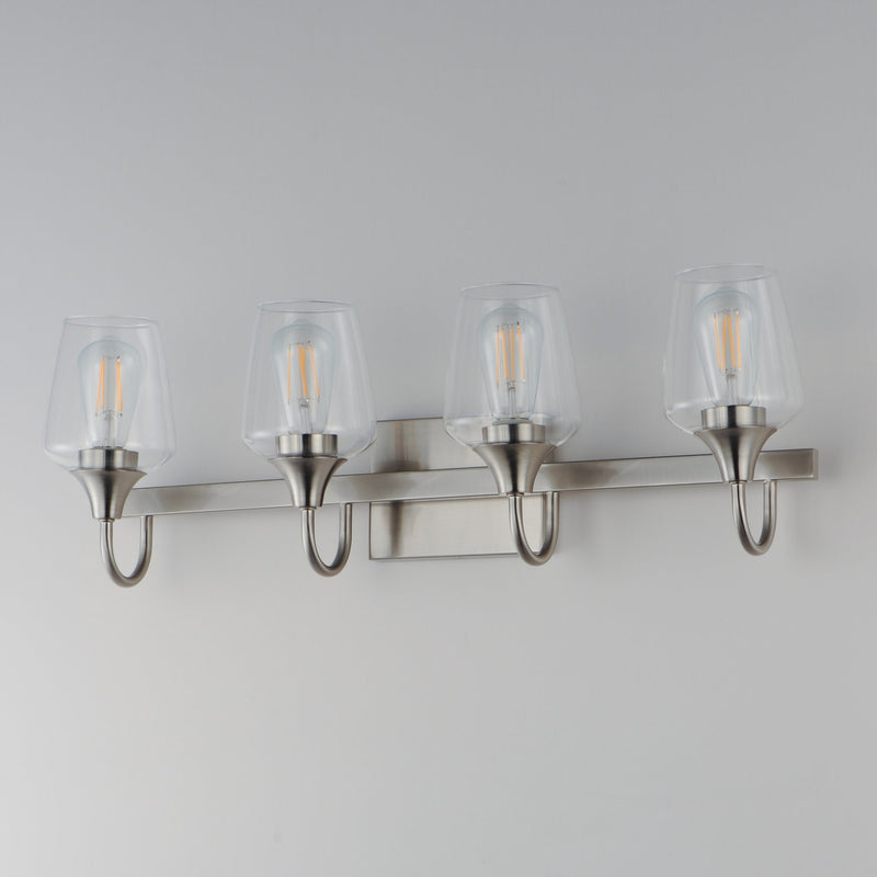Goblet 28.25" 4 Light Bath Vanity in Satin Nickel
