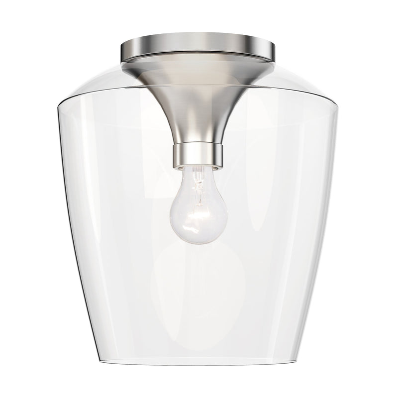 Goblet 12" Semi-Flush Mount in Satin Nickel
