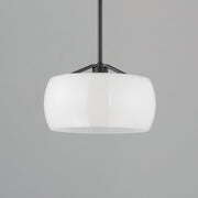 Glazed 1 Light Pendant in White / Black