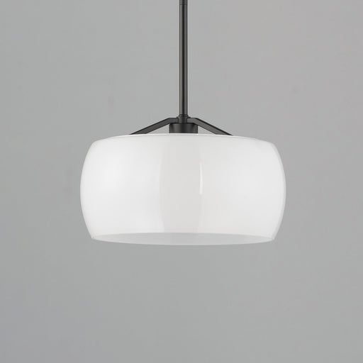 Glazed 1 Light Pendant in White / Black