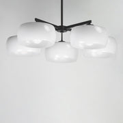 Glazed 5 Light Chandelier in White / Black