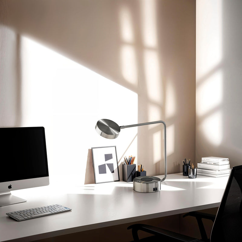 Viper LED Desk Lamp in Brushed Steel