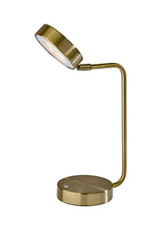 Amari LED Cordless Desk Lamp in Antique Brass