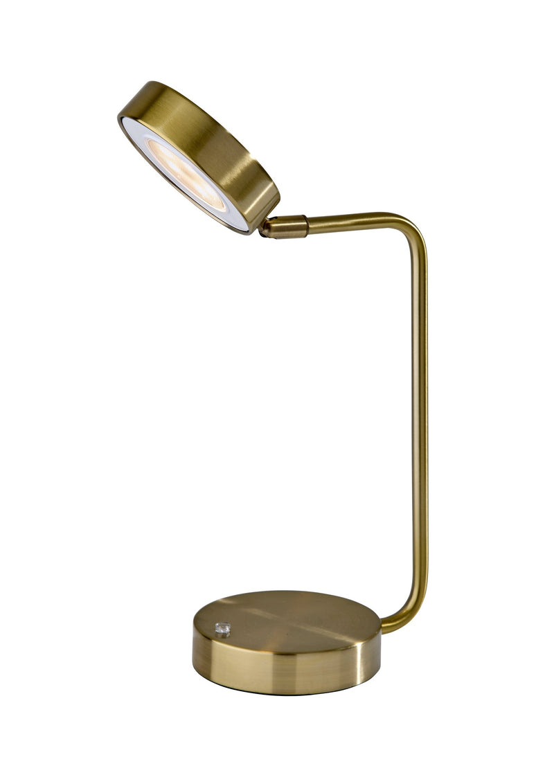 Amari LED Cordless Desk Lamp in Antique Brass
