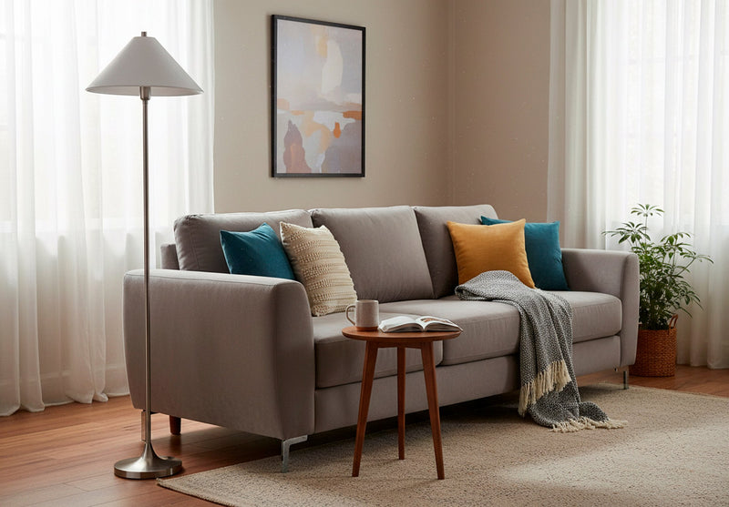 Esme Floor Lamp in Brushed Steel