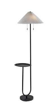 Uma 2-Light Floor Lamp with Table in Black