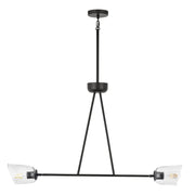 Keppe 2 Light Linear Chandelier in Dark Bronze