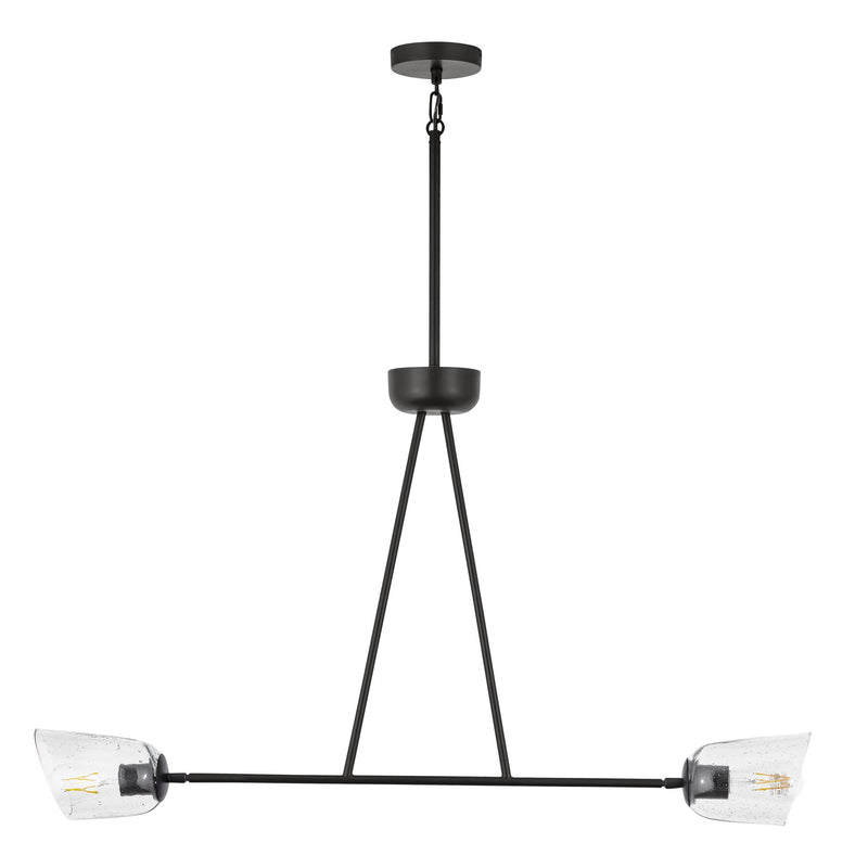 Keppe 2 Light Linear Chandelier in Dark Bronze