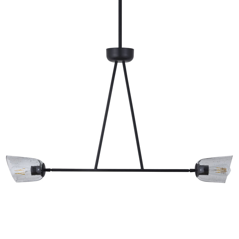 Keppe 2 Light Linear Chandelier in Dark Bronze