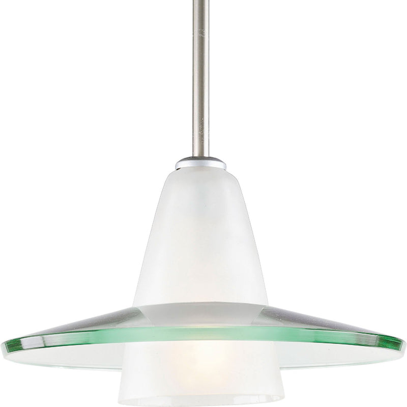 Clear Glass 12" Cone Pendant in Brushed Nickel