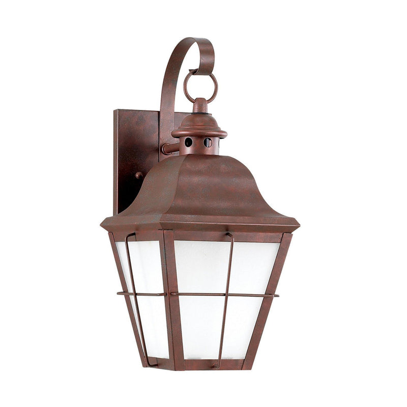 Chatham 14.5" Clear Seeded Outdoor Wall Lantern 8462D in Weathered Copper