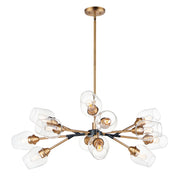 Savvy 12 Light Chandelier in Antique Brass / Black