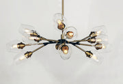 Savvy 12 Light Chandelier in Antique Brass / Black