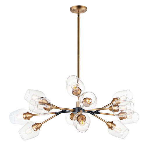 Savvy 12 Light Chandelier in Antique Brass / Black