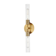 Equilibrium 2 Light LED Wall Sconce in Natural Aged Brass