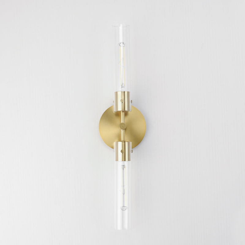 Equilibrium 2 Light LED Wall Sconce in Natural Aged Brass