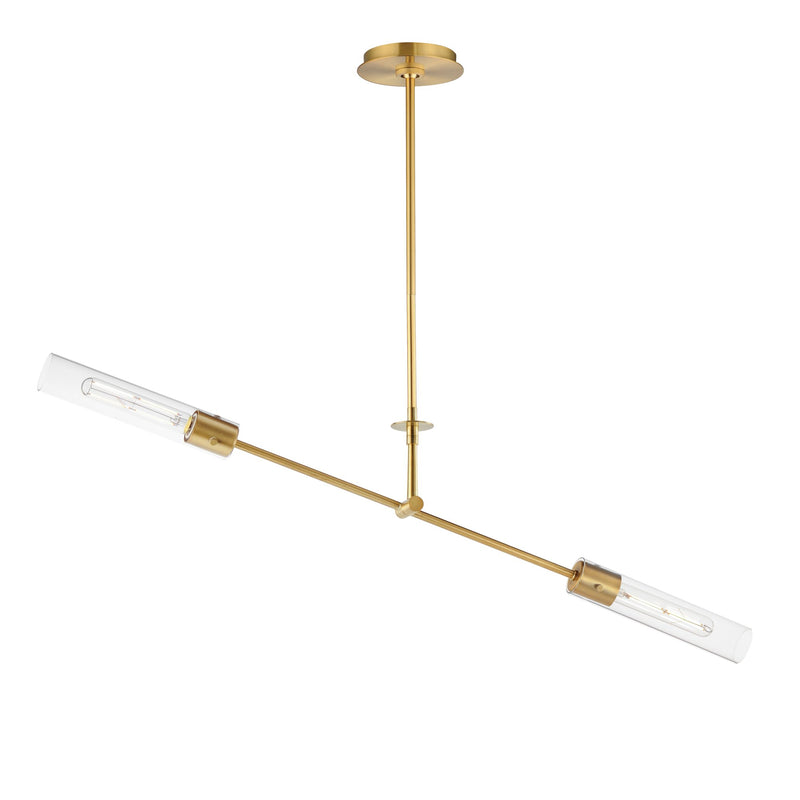 Equilibrium 2 Light LED Pendant in Natural Aged Brass