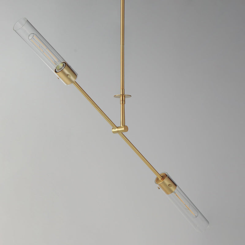 Equilibrium 2 Light LED Pendant in Natural Aged Brass
