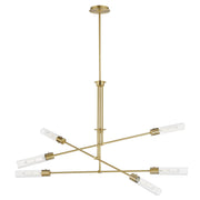 Equilibrium 6 Light LED Chandelier in Natural Aged Brass