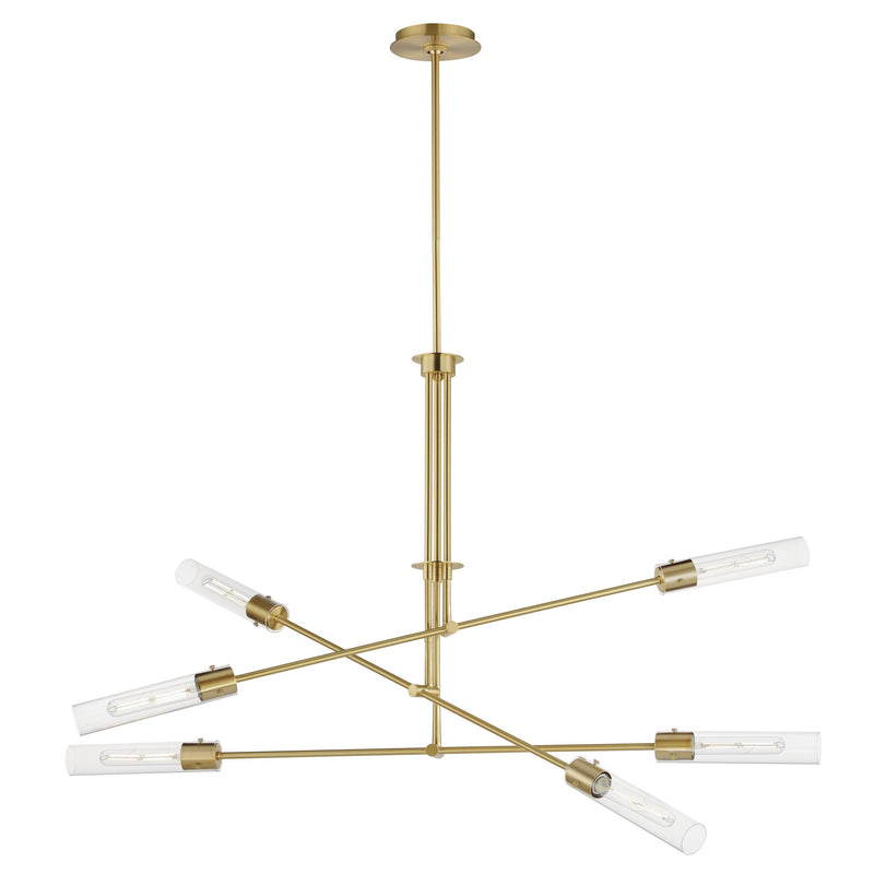 Equilibrium 6 Light LED Chandelier in Natural Aged Brass