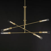 Equilibrium 6 Light LED Chandelier in Natural Aged Brass
