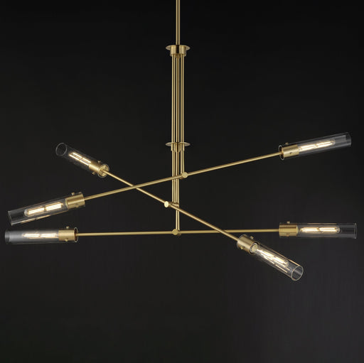 Equilibrium 6 Light LED Chandelier in Natural Aged Brass