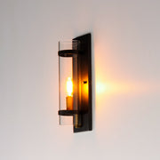 Capitol 1 Light Wall Sconce in Black / Antique Brass