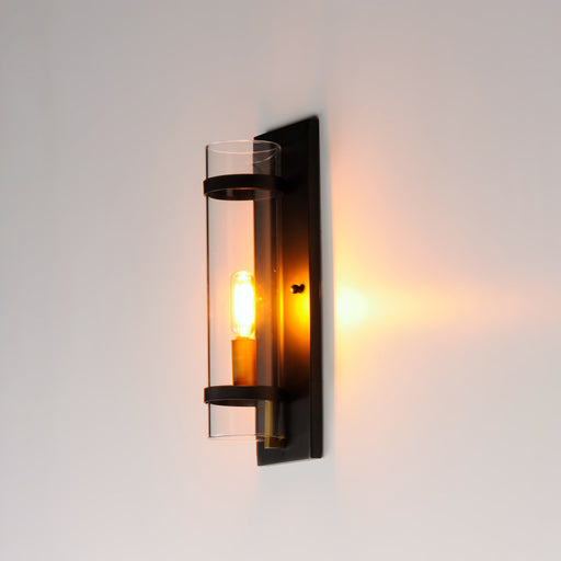 Capitol 1 Light Wall Sconce in Black / Antique Brass