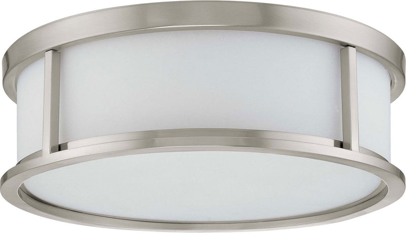 Odeon 3-Light 15" Flush Mount in Brushed Nickel