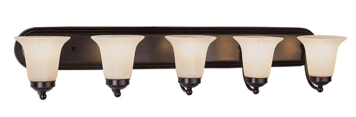 Rusty 5-Light Vanity Bar in Rubbed Oil Bronze with Marbleized Glass - Lamps Expo