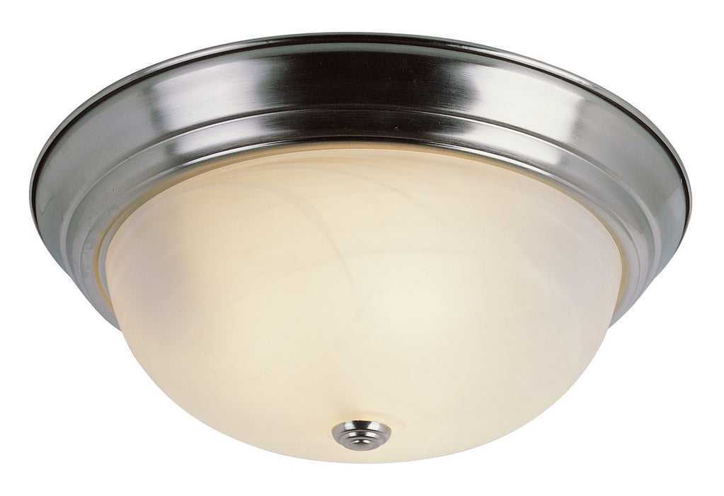Browns 3-Light Flushmount in Brushed Nickel with Marbleized Glass