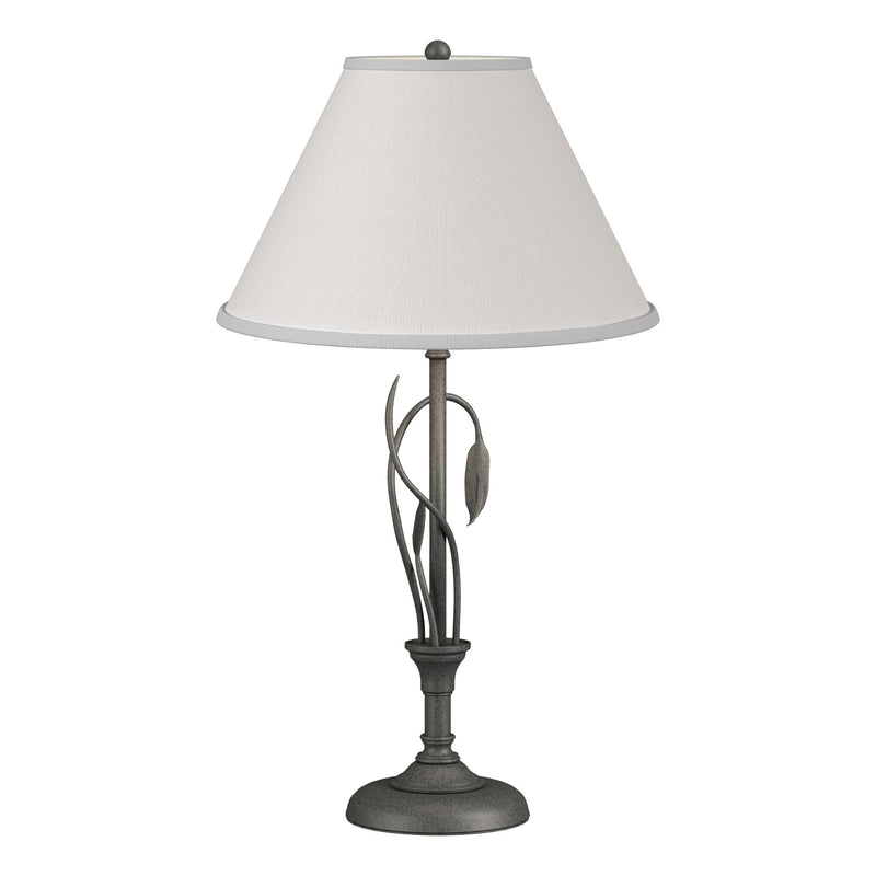 Forged Leaves and Vase 26.4" Table Lamp in Natural Iron