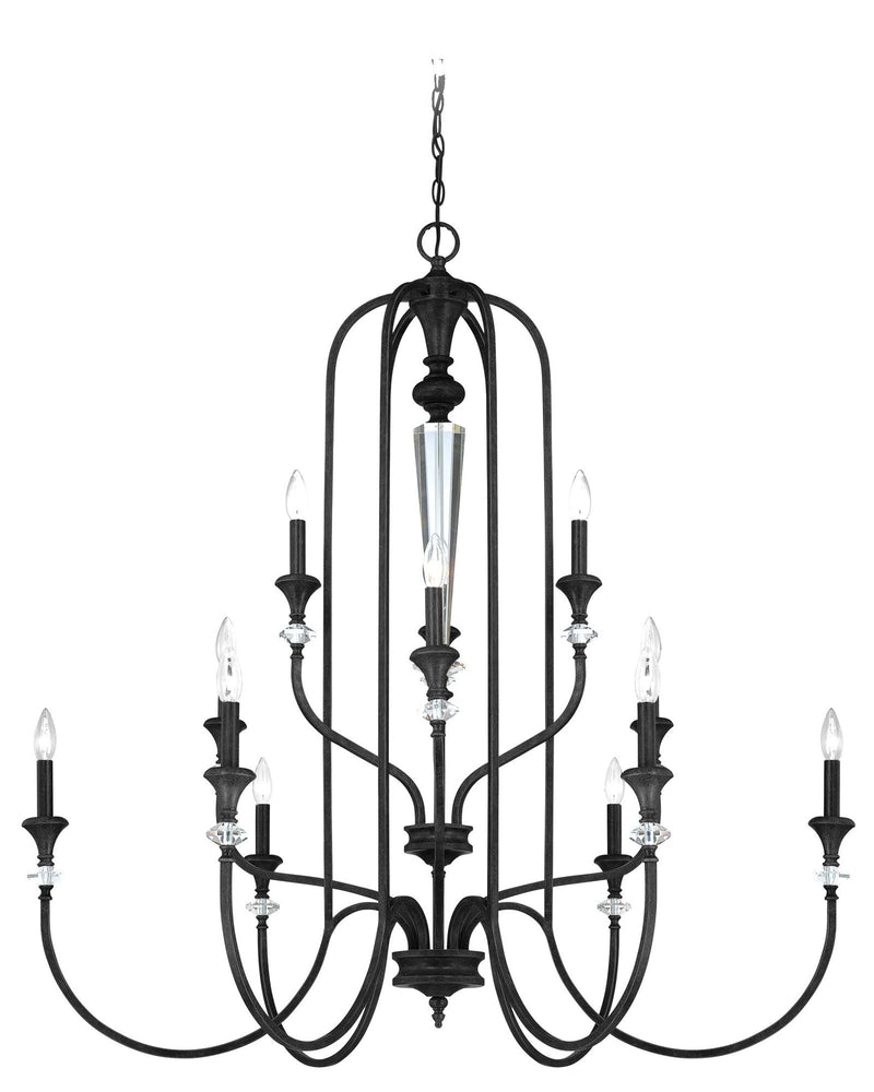 Boulevard 12 Light 44.25" Chandelier in Mocha Bronze Silver Wash