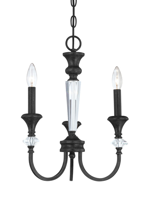 Boulevard 3 Light 13" Chandelier in Mocha Bronze Silver Wash