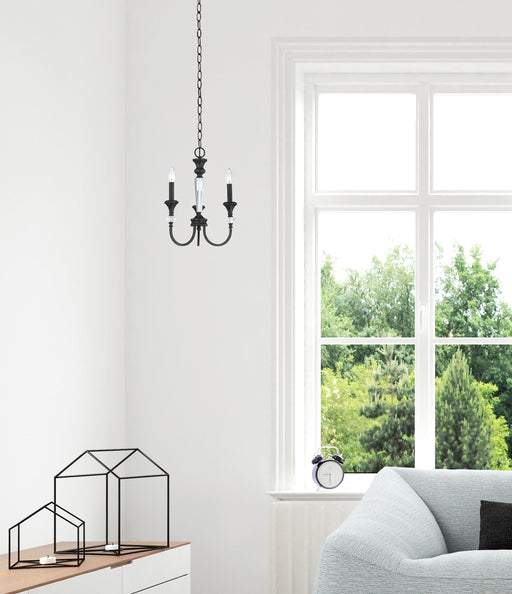Boulevard 3 Light 13" Chandelier in Mocha Bronze Silver Wash